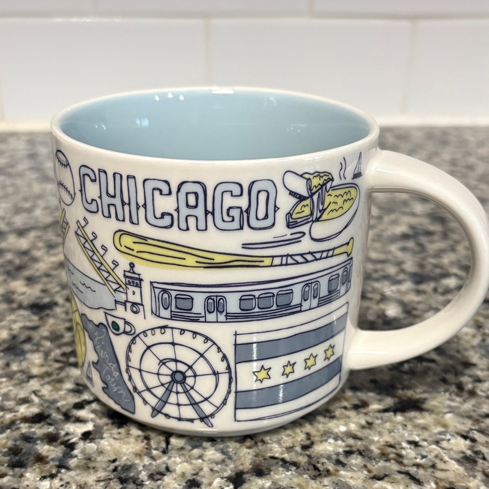 Starbucks Chicago Mug - Blue and Cream